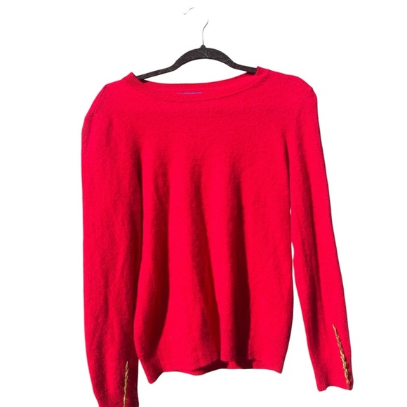 Small Vibrant Red 100% Cashmere Sweater No Label,  (as is) - Picture 1 of 6